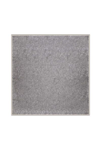Bursa İpek Twill Silk Scarf - Gray Brush Pattern