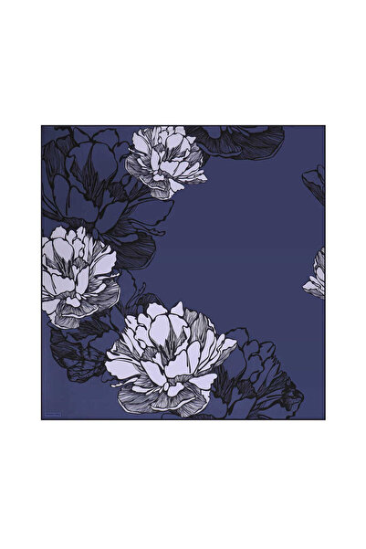 Bursa İpek Шарф Sura İpek - Синій з візерунком бегонії