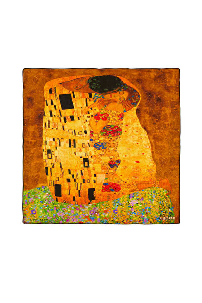 Bursa İpek Μεταξωτό μαντήλι με κίτρινο μοτίβο φιλιού