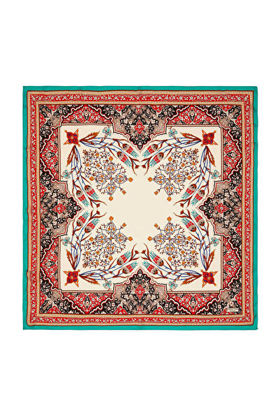 Bursa İpek Crveni uljani svećnjak sa uzorkom tulipana Svila šal