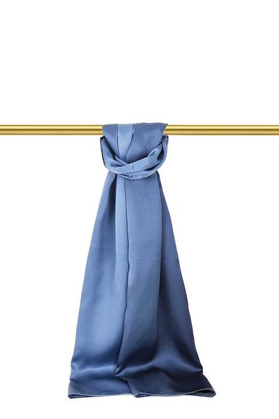 Bursa İpek Dark Indigo Indigo Gradient Silk Shawl