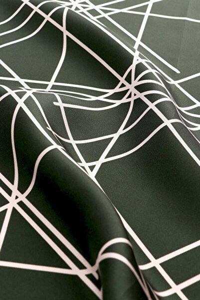 Bursa İpek Πράσινο μεταξωτό μαντίλι - Twill με μοτίβο Echo