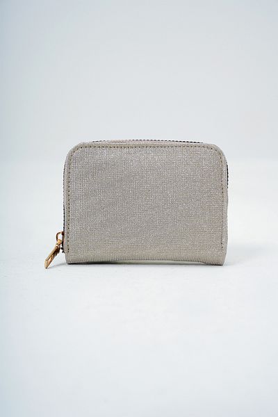 VAGGON Women's Gold Zippered Cash Compartment Silvery Stylish Mini Folding Wallet Prmx14080