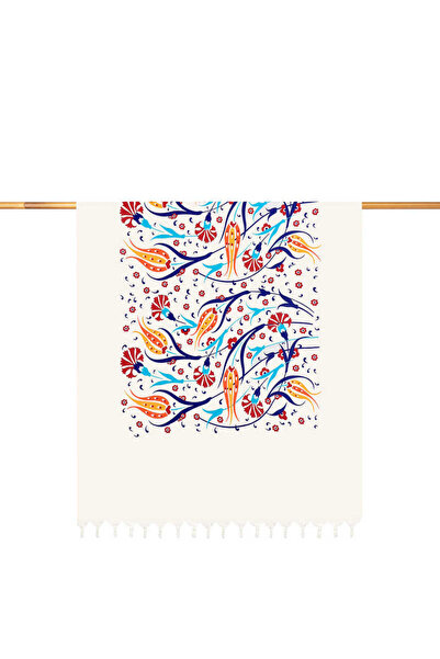 Bursa İpek بيشتيمال بنمط توليب مطبوع باللون الأصفر والأحمر