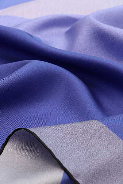 Bursa İpek Шарф Saks Lila з геометричним візерунком з шовкового твілу