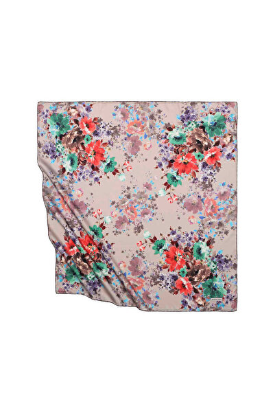 Bursa İpek Μεταξένιο μαντίλι με μοτίβο γαλακτοκομικού καφέ γεράνι