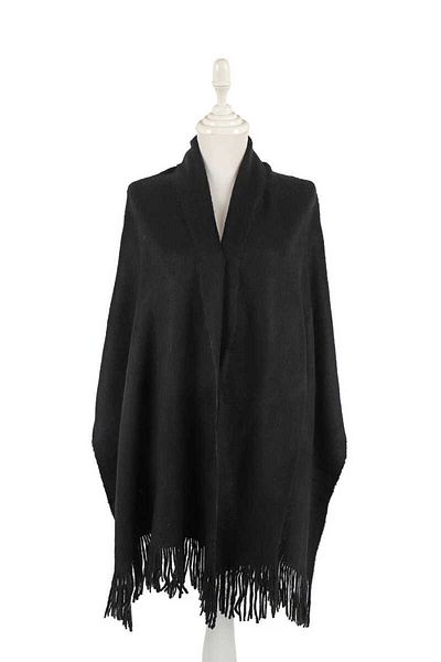 Bursa İpek Black Angora Shawl