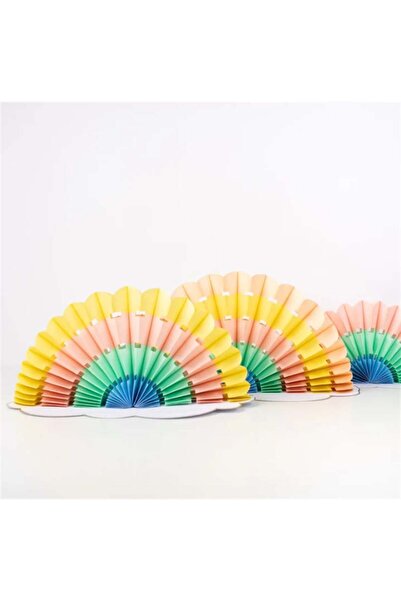 Meri Meri - Honeycomb Rainbow Decorations - Petek Gökkuşağı Dekorlar - 3lü
