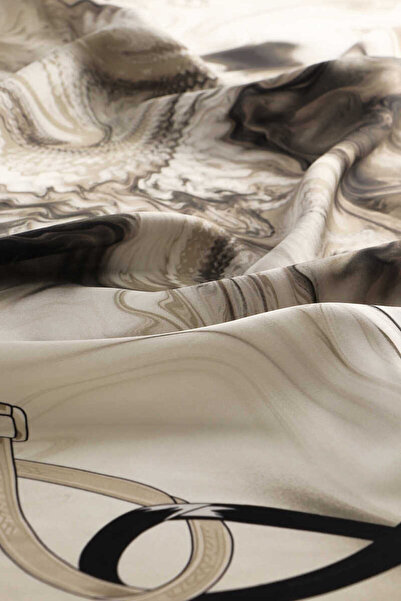 Bursa İpek Sura Silk Patterned Stone Belt Scarf