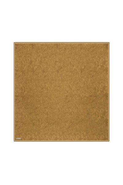 Bursa İpek Twill Silk Scarf - Mustard Brush Pattern