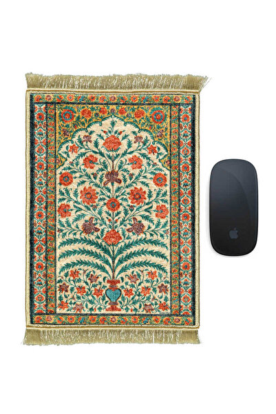 Bursa İpek لوحة ماوس سجادة صغيرة مزخرفة باللون الذهبي