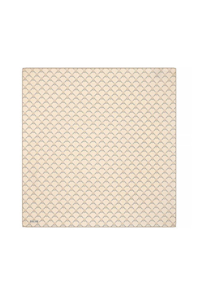 Bursa İpek Eșarfă de mătase bej - Monogramă Fluture