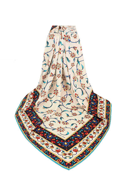 Bursa İpek Μεταξένιο μαντίλι με κίτρινο μοτίβο αγριολούλουδου