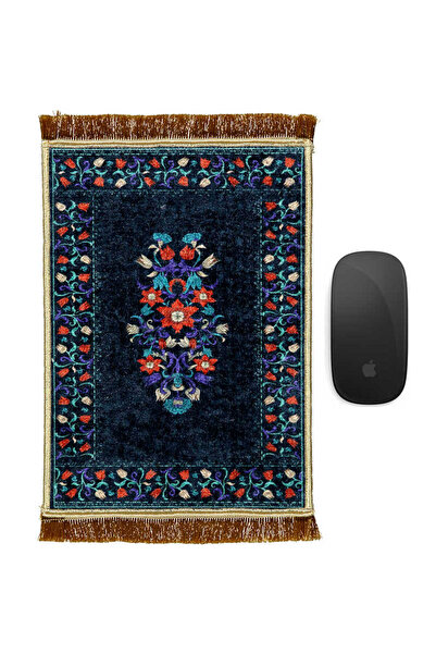 Bursa İpek Black Decorative Small Carpet Mousepad
