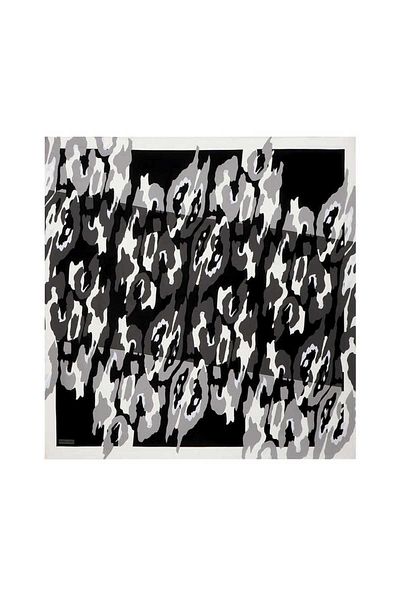 Bursa İpek Black Twill Silk Scarf - Sare Patterned