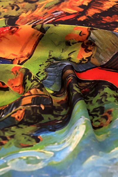 Bursa İpek Silk Handkerchief - Tan Home Pattern