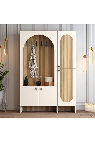 Variant Mobilya Palermo KL Portmanto V108 - Gölge Çizgili Meşe