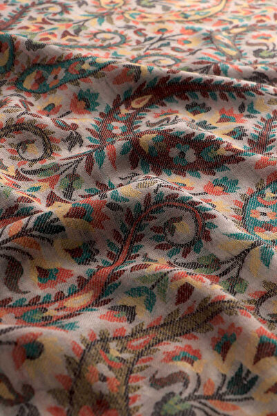 Bursa İpek Μάλλινο Σάλι - Πέτρινο Ζακάρ Μοτίβο