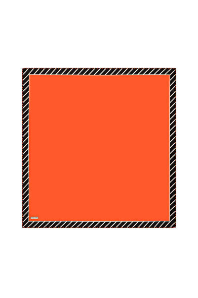 Bursa İpek Πορτοκαλί ριγέ μεταξωτό μαντήλι