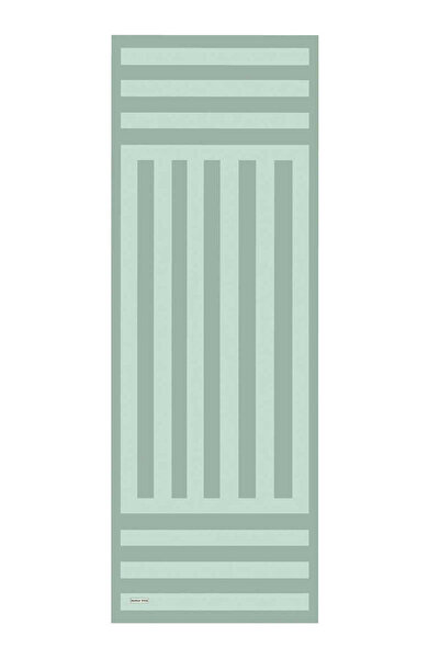 Bursa İpek Mint Line Pattern Twill Silk Shawl