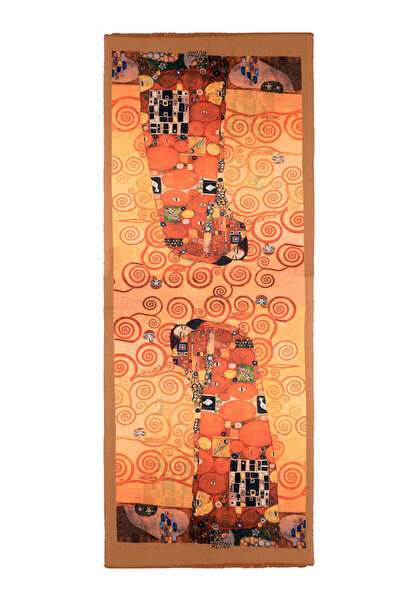 Bursa İpek Winter Yellow Tree of Life Patterned Shawl