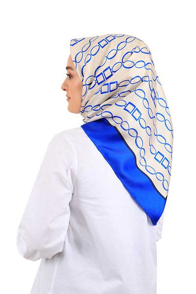 Bursa İpek Saks Chain Pattern Twill Silk Scarf