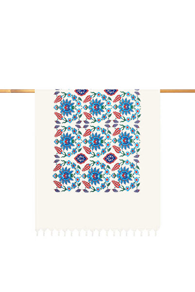 Bursa İpek Πεστεμάλ με μοτίβο γαρίφαλου με τυρκουάζ κόκκινο