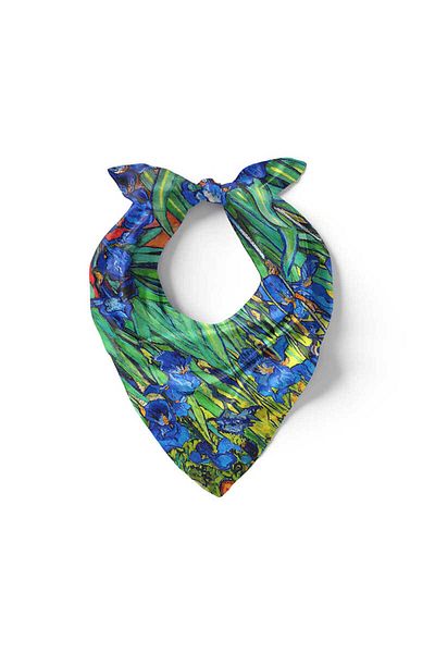 Bursa İpek Green Iris Silky Handkerchief