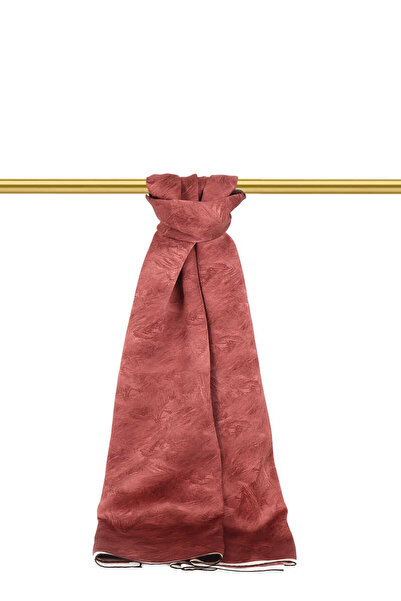 Bursa İpek شال حريري بنمط فرشاة الكستناء الداكن