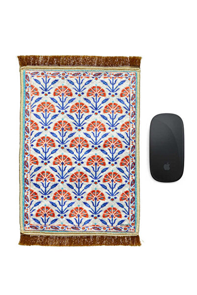 Bursa İpek White Decorative Small Carpet Mousepad