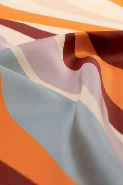 Bursa İpek Cinnamon Wave Pattern - Silk Twill Scarf