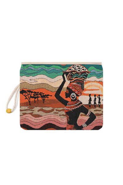 Bursa İpek حقيبة يد منسوجة بنمط أفرو