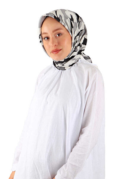 Bursa İpek Μεταξωτό μαντήλι Twill - Γκρι μοτίβο Sare