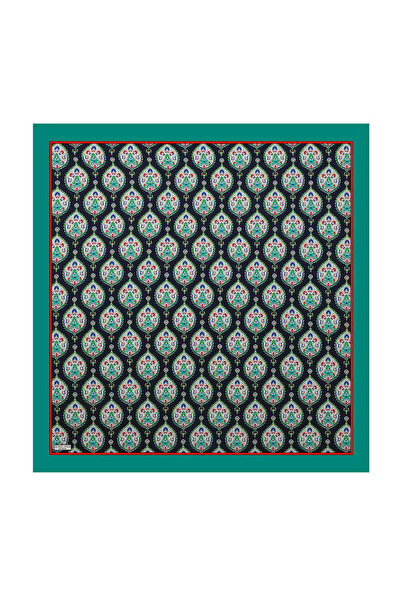 Bursa İpek Μεταξωτό μαντίλι με πράσινο μοτίβο Hatai