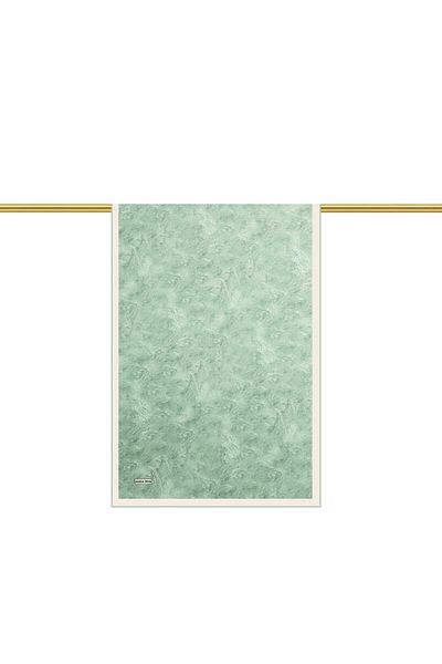 Bursa İpek Water Green Brush Pattern Silk Shawl