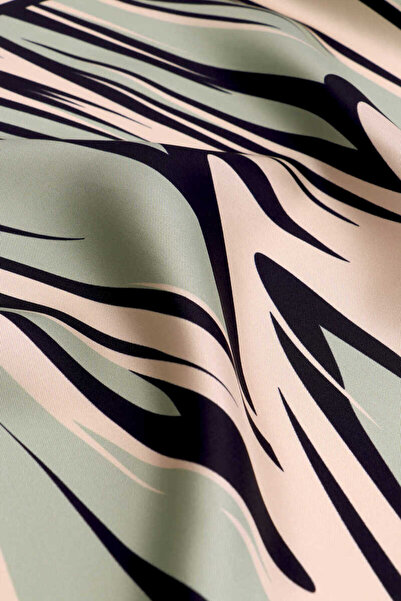 Bursa İpek Μεταξωτό μαντήλι Nilsu με σχέδιο Water Green Twill