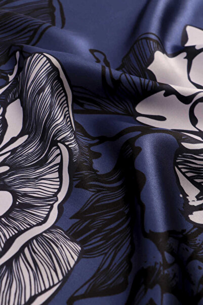 Bursa İpek Шарф Sura İpek - Синій з візерунком бегонії