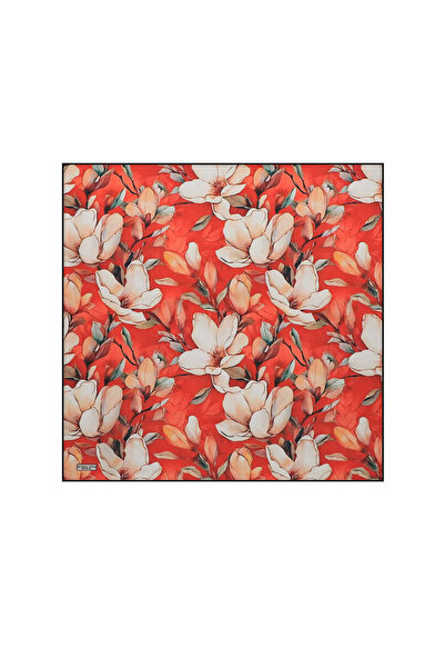 Bursa İpek Silk Handkerchief - Pomegranate and Narcissus Pattern