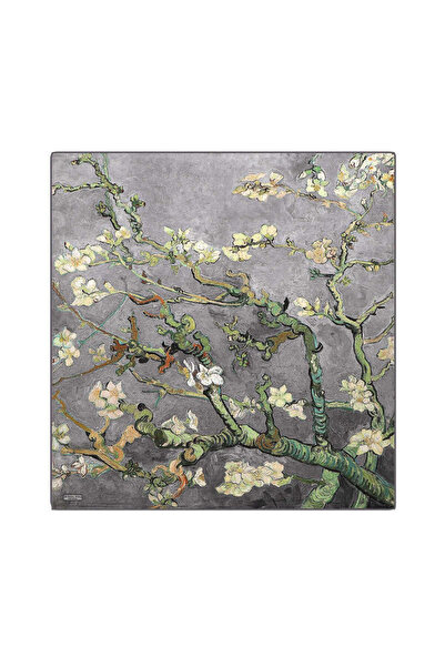 Bursa İpek وشاح حريري بزهرة اللوز الرمادية