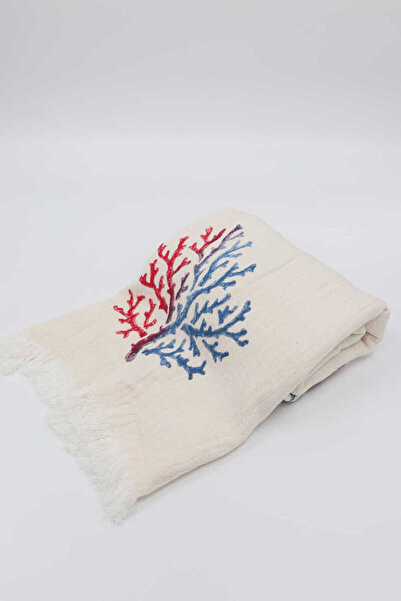 Bursa İpek Saks Red Stone Print Gradient Coral Peshtemal