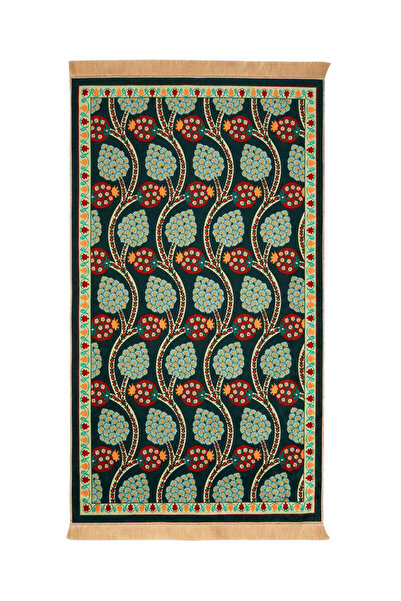 Bursa İpek Haki Kadife Halı Seccade