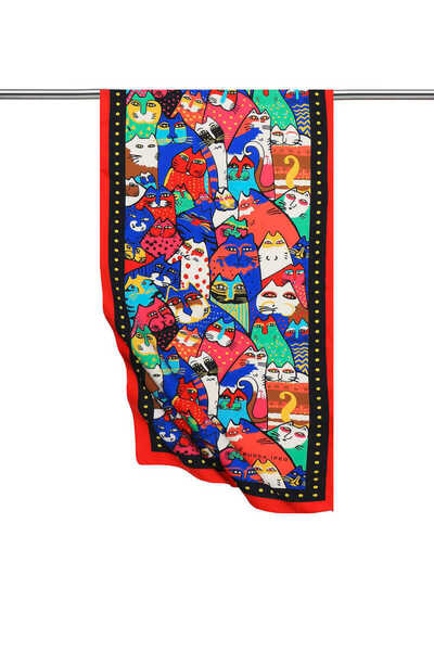 Bursa İpek Siyah Hardal Desenli İpeksi Fular