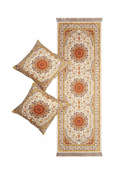 Bursa İpek Sarı Kadife Runner Takımı