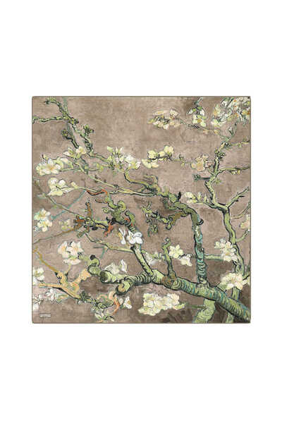 Bursa İpek المنك زهرة اللوز سورا وشاح حريري