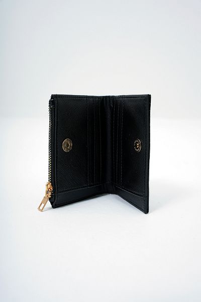 VAGGON Women's Black Synthetic Leather Croco Pattern Wallet with Paper and Coin Compartment Card Holder Prmx14082
