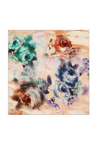 Bursa İpek Copper Pastel Pattern Sura Silk Scarf