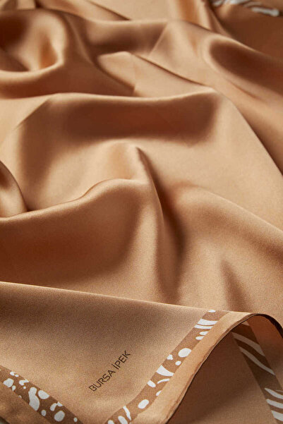 Bursa İpek Μεταξωτό μαντήλι Watered Zebra με χρυσή άκρη