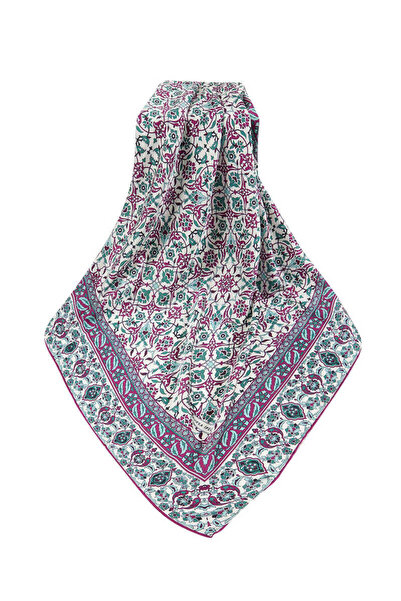 Bursa İpek Μεταξένιο μαντίλι με μοτίβο τουρκικής μέντας μωβ