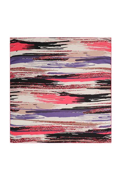 Bursa İpek Fuchsia Brush Pattern Soft Scarf