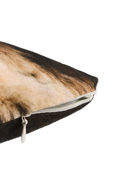 Bursa İpek Чорна декоративна подушка з візерунком кота